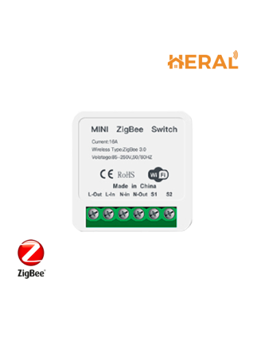 Relé Con Neutro Doble Salida (S1 - S2) Smart Zigbe