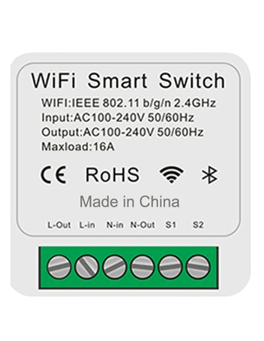 Interruptor Doble Relé Smart (S1-S2) Wifi 16Amp 110-230V