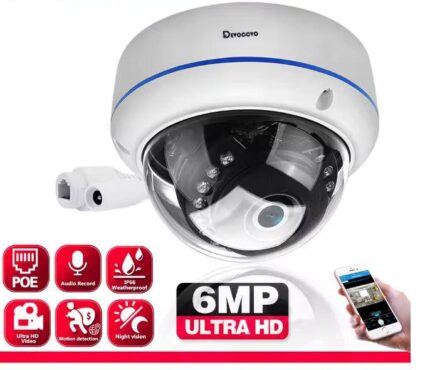 Cámara Domo IP POE para exterior 6MP