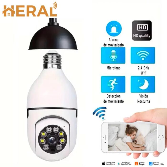 Cámara IP Tuya con Wifi  Bombilla E27 de 2 4G