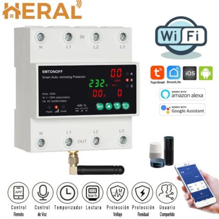 Disyuntor Inteligente Térmico Trifásico Wifi 380V